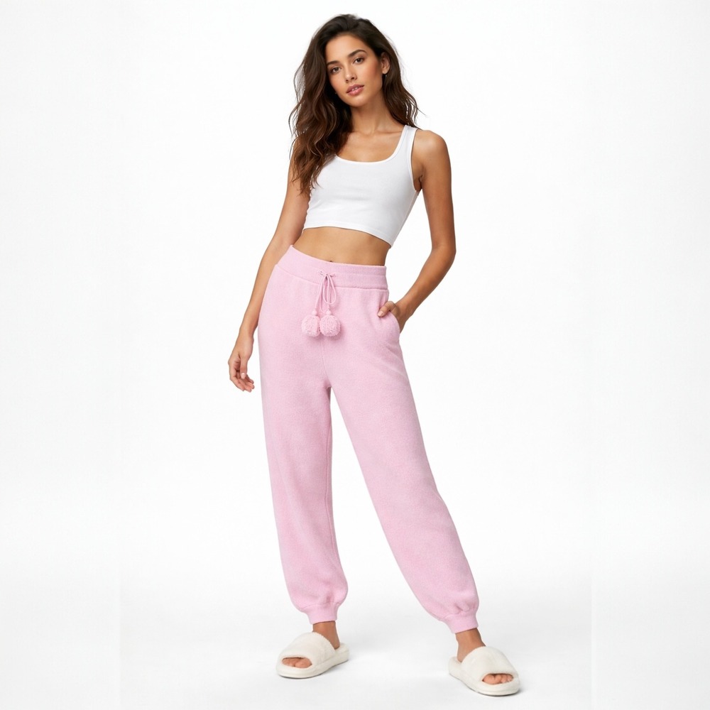 LoveShackFancy‎ Tristan Pants Knit M Pink Wool Cashmere Clean Girl Balletcore